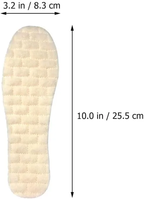 2 Pairs of Wool Warm Insoles Sneakers Insoles Winter Boots Insole
