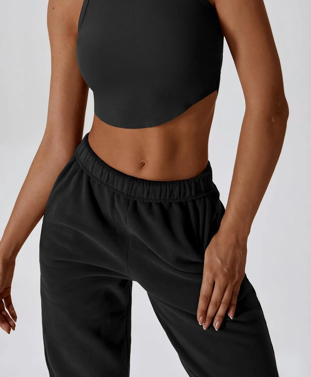 ABOCIW Womens Straight Leg Sweatpants Cotton High Waisted Baggy Athletic Joggers Lounge Pants with Pockets