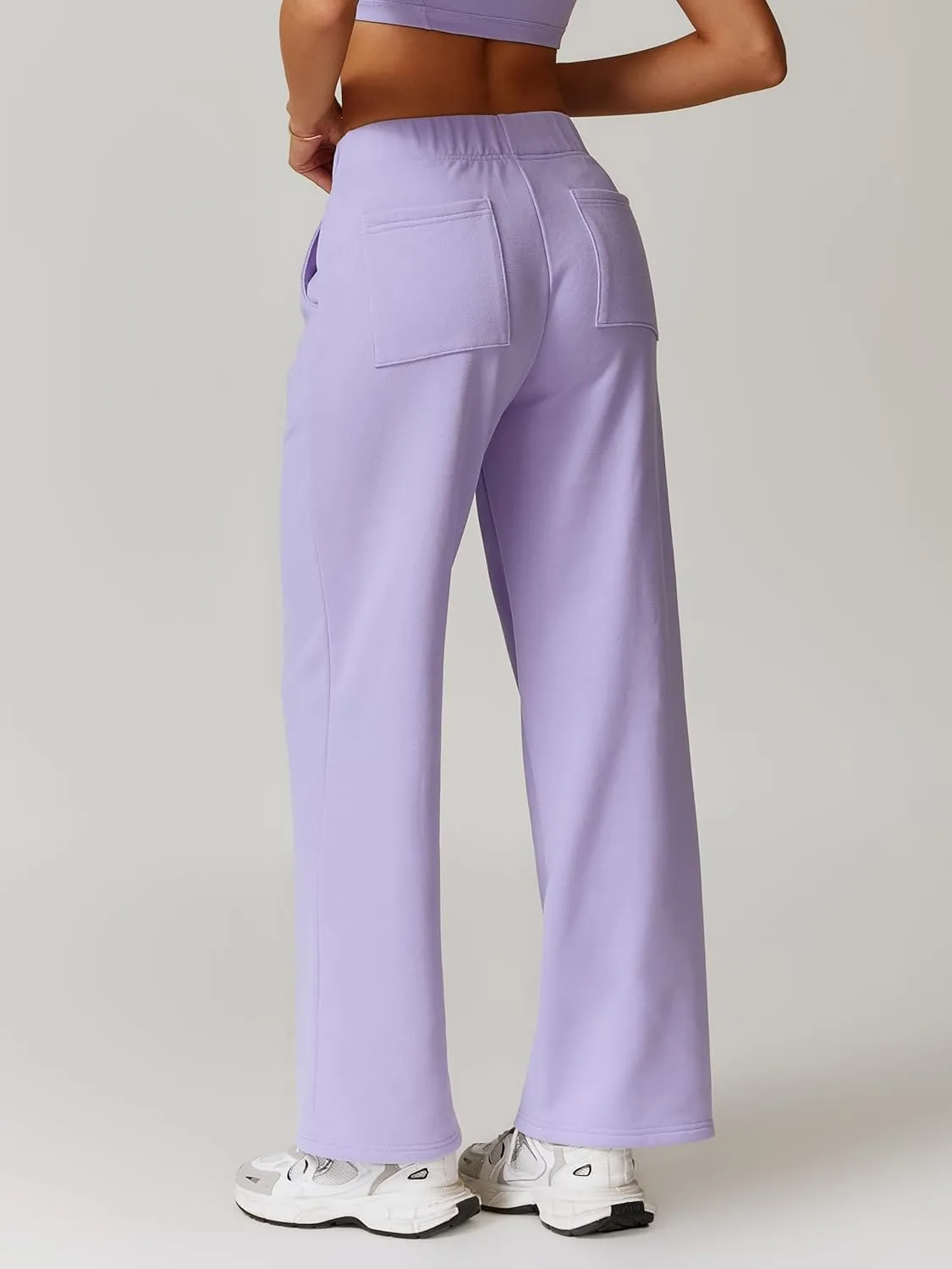 ABOCIW Womens Straight Leg Sweatpants Cotton High Waisted Baggy Athletic Joggers Lounge Pants with Pockets
