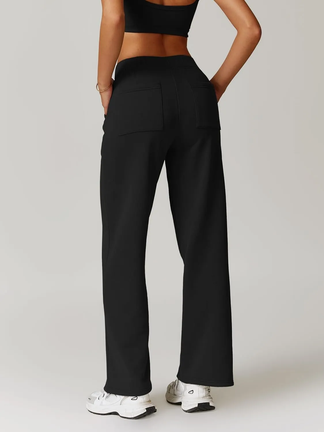 ABOCIW Womens Straight Leg Sweatpants Cotton High Waisted Baggy Athletic Joggers Lounge Pants with Pockets