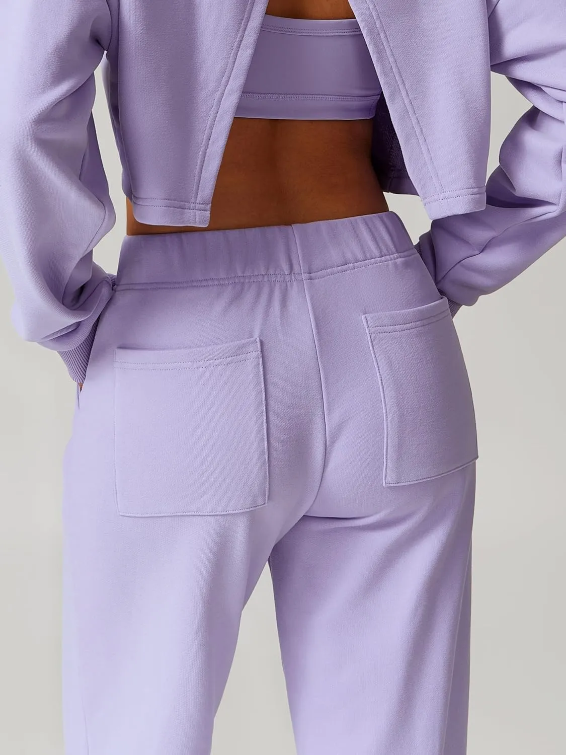 ABOCIW Womens Straight Leg Sweatpants Cotton High Waisted Baggy Athletic Joggers Lounge Pants with Pockets