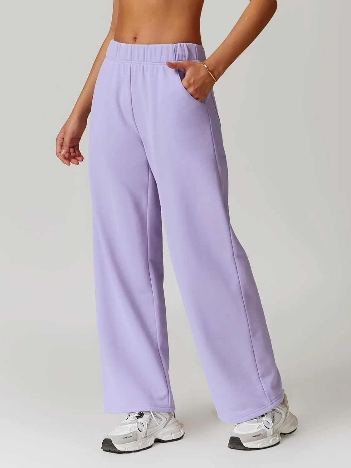 ABOCIW Womens Straight Leg Sweatpants Cotton High Waisted Baggy Athletic Joggers Lounge Pants with Pockets