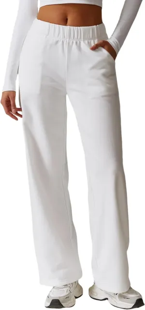 ABOCIW Womens Straight Leg Sweatpants Cotton High Waisted Baggy Athletic Joggers Lounge Pants with Pockets