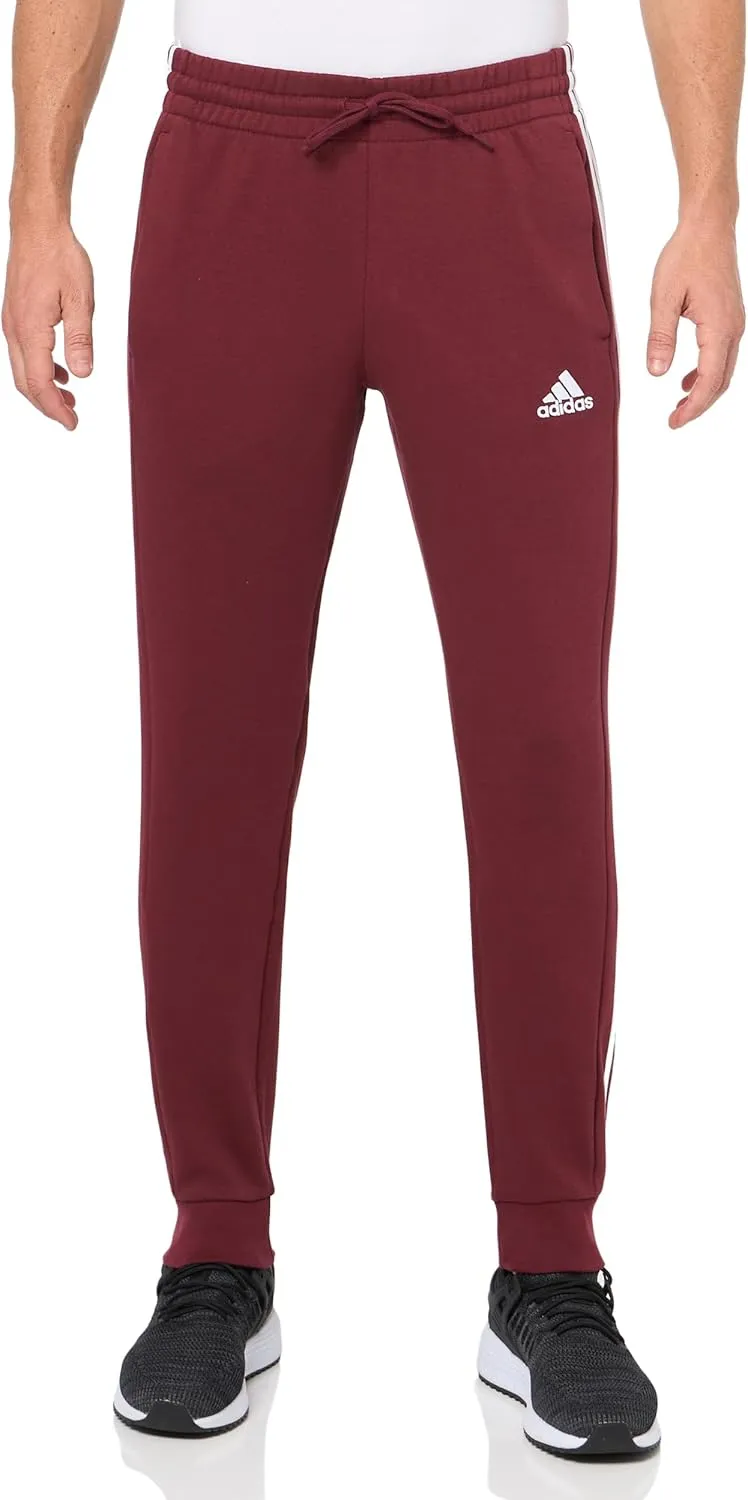 adidas Men's Essentials 3-Stripes Fleece Tapered Cuff Pants