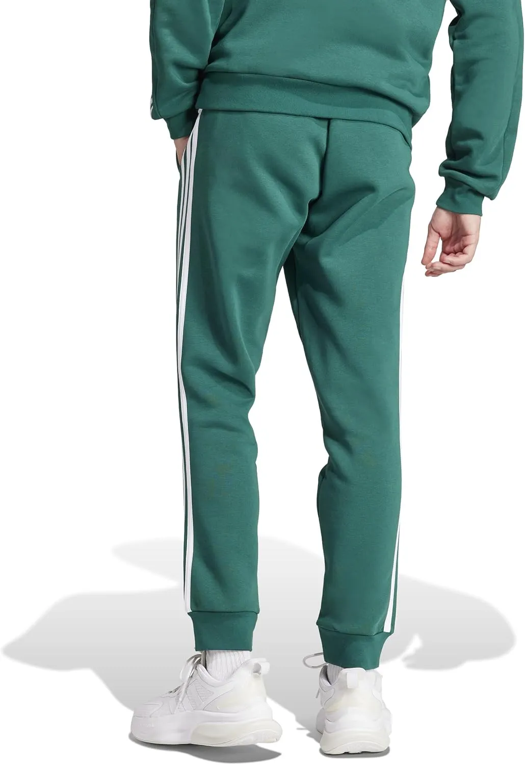 adidas Men's Tall Size Essentials 3-Stripes Fleece Tapered Cuff Pants
