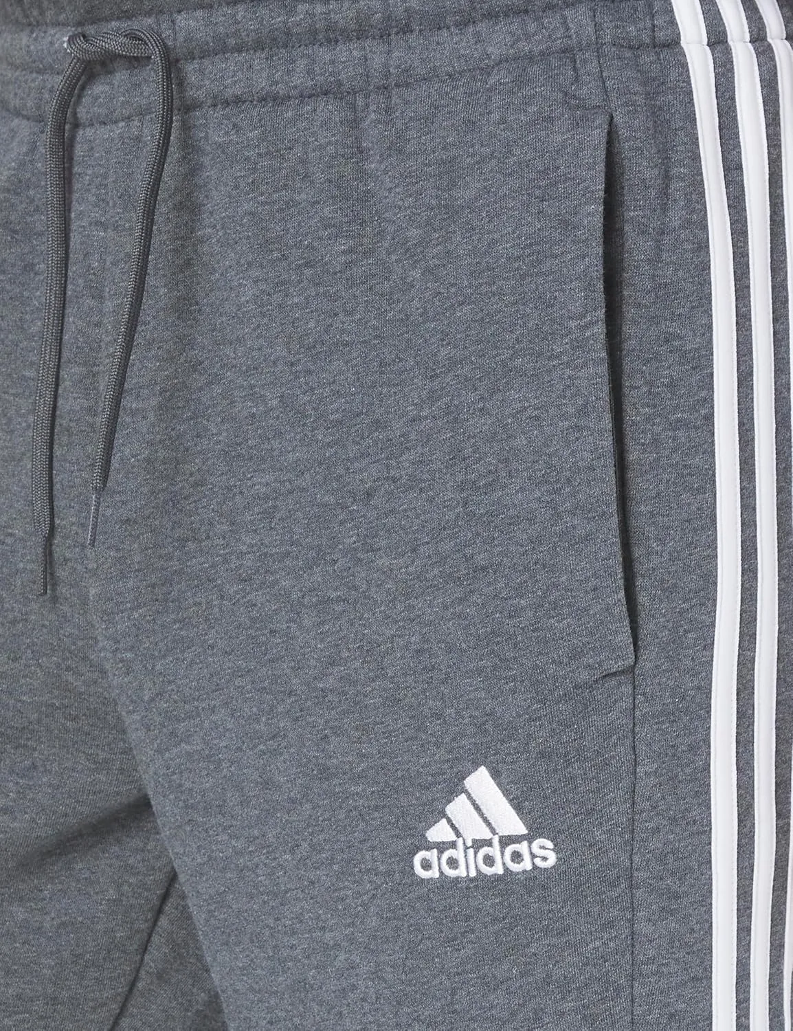 adidas Men's Tall Size Essentials 3-Stripes Fleece Tapered Cuff Pants
