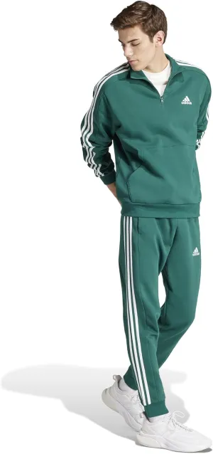 adidas Men's Tall Size Essentials 3-Stripes Fleece Tapered Cuff Pants
