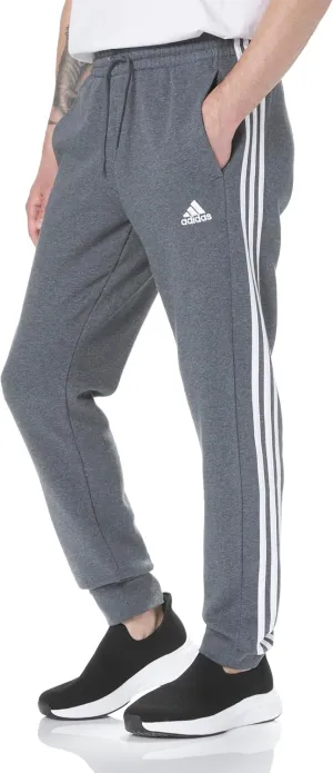 adidas Men's Tall Size Essentials 3-Stripes Fleece Tapered Cuff Pants