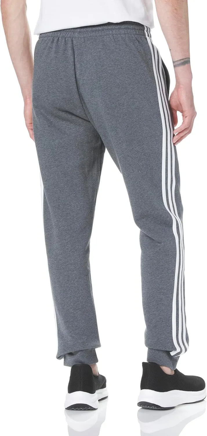 adidas Men's Tall Size Essentials 3-Stripes Fleece Tapered Cuff Pants