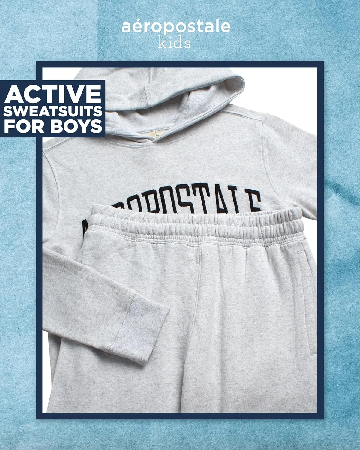 AEROPOSTALE Boys Sweatsuit Set - 2 Piece Fleece Pullover Hoodie Sweatshirt and Jogger Sweatpants - Boys Activewear Set (8-16)