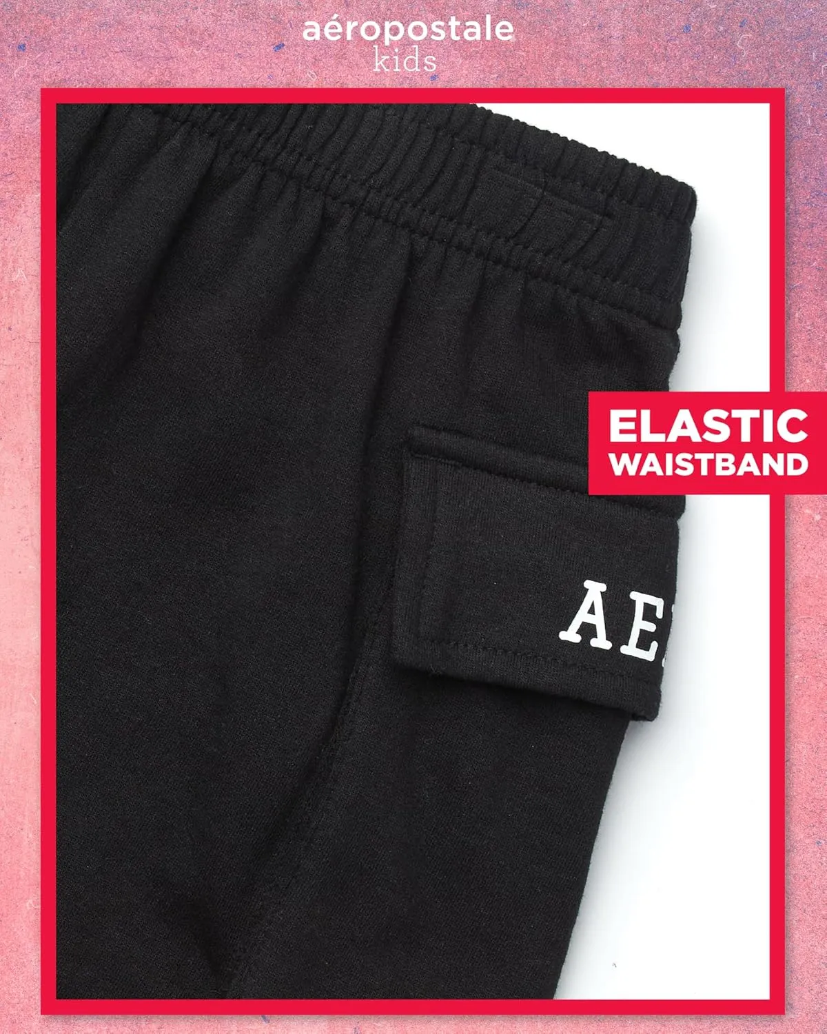 AEROPOSTALE Girls' Fleece Cargo Shorts - Soft Stylish Casual Active Shorts with Elastic Waist and Side Pockets (Sizes: 7-16)