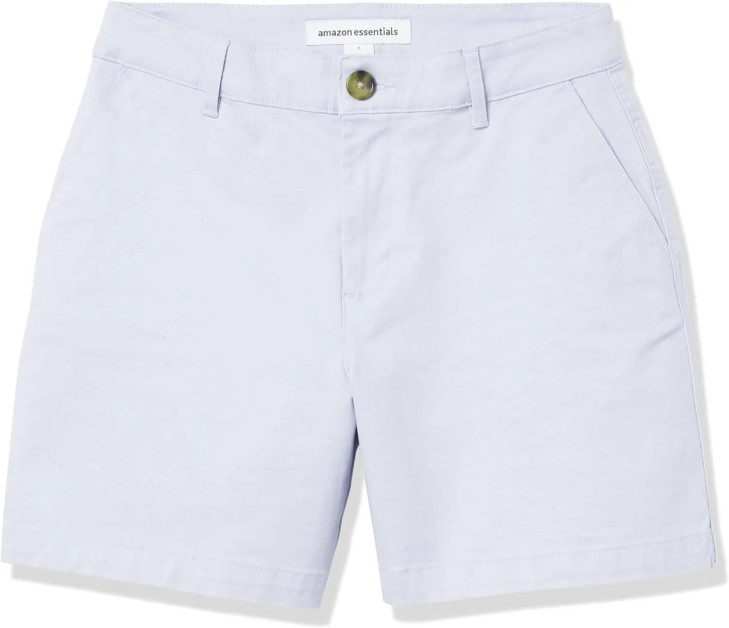 Amazon Essentials Women's Mid-Rise Slim-Fit 5 Inch Inseam Khaki Short (Available in Straight and Curvy Fits)