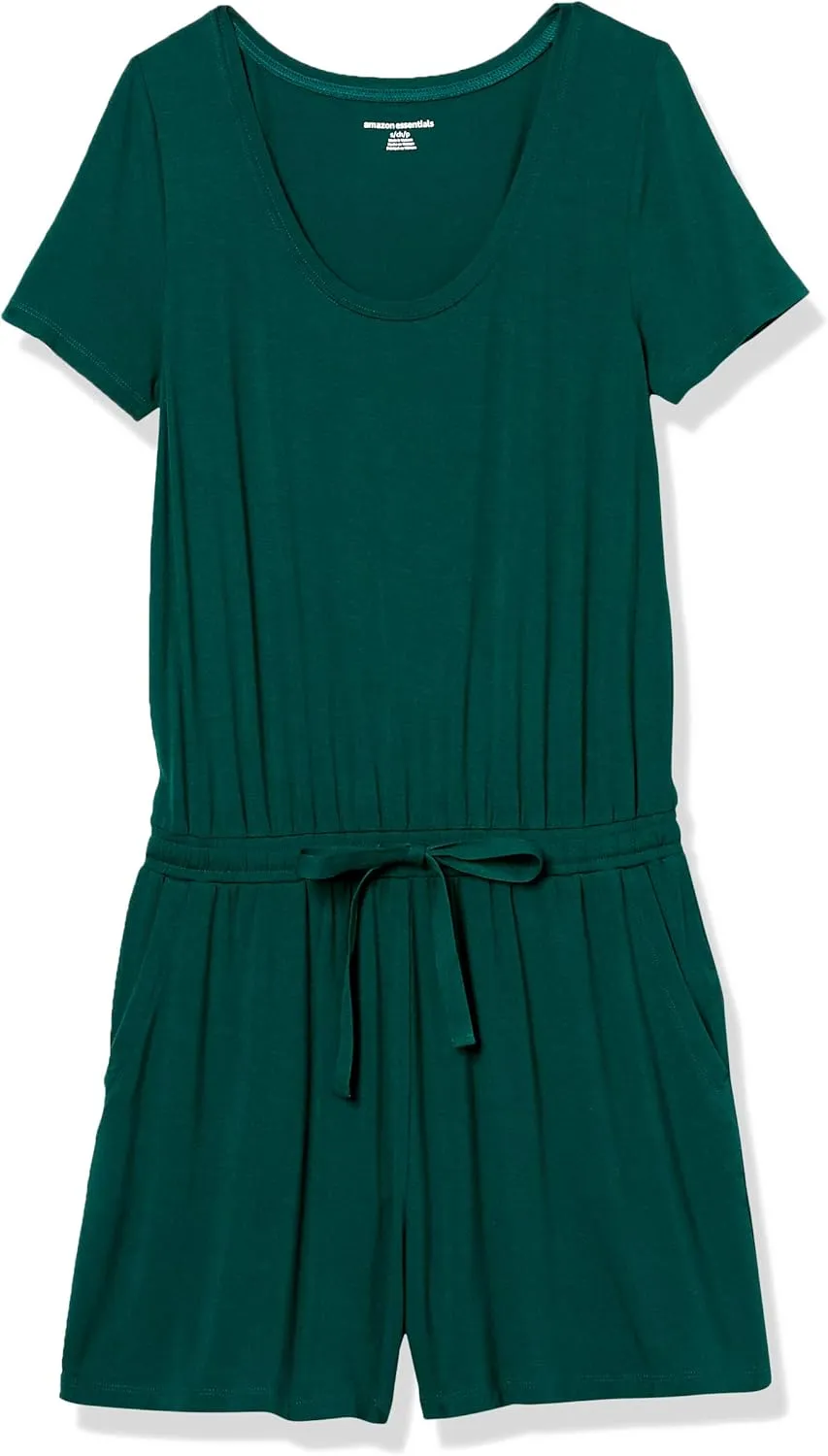 Amazon Essentials Women's Short-Sleeve Scoop Neck Romper