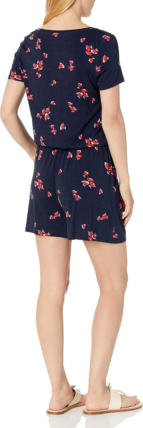 Amazon Essentials Women's Short-Sleeve Scoop Neck Romper