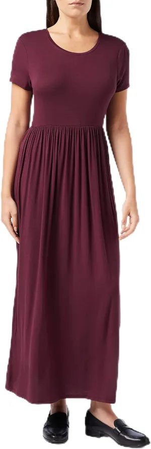 Amazon Essentials Women's Short-Sleeve Waisted Maxi Dress (Available in Plus Size)