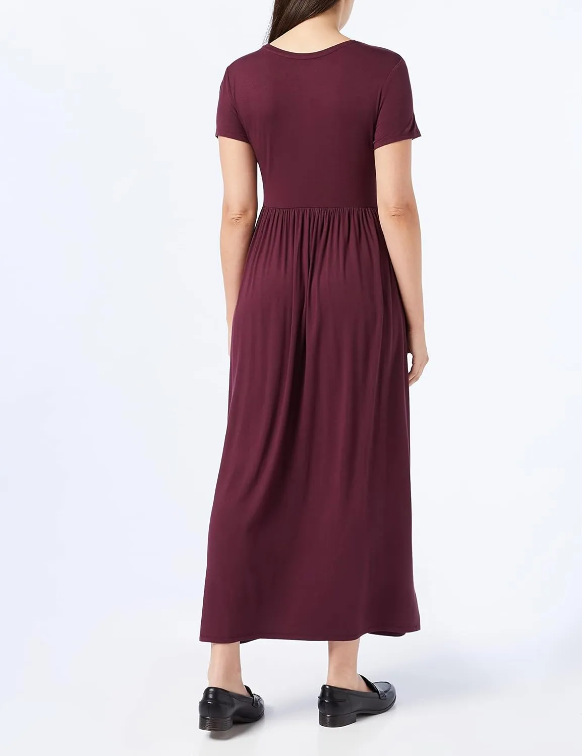 Amazon Essentials Women's Short-Sleeve Waisted Maxi Dress (Available in Plus Size)