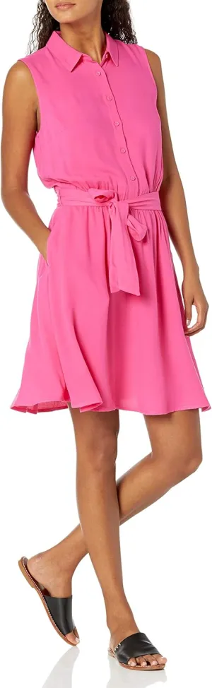 Amazon Essentials Women's Sleeveless Relaxed-Fit Woven Shirt Dress
