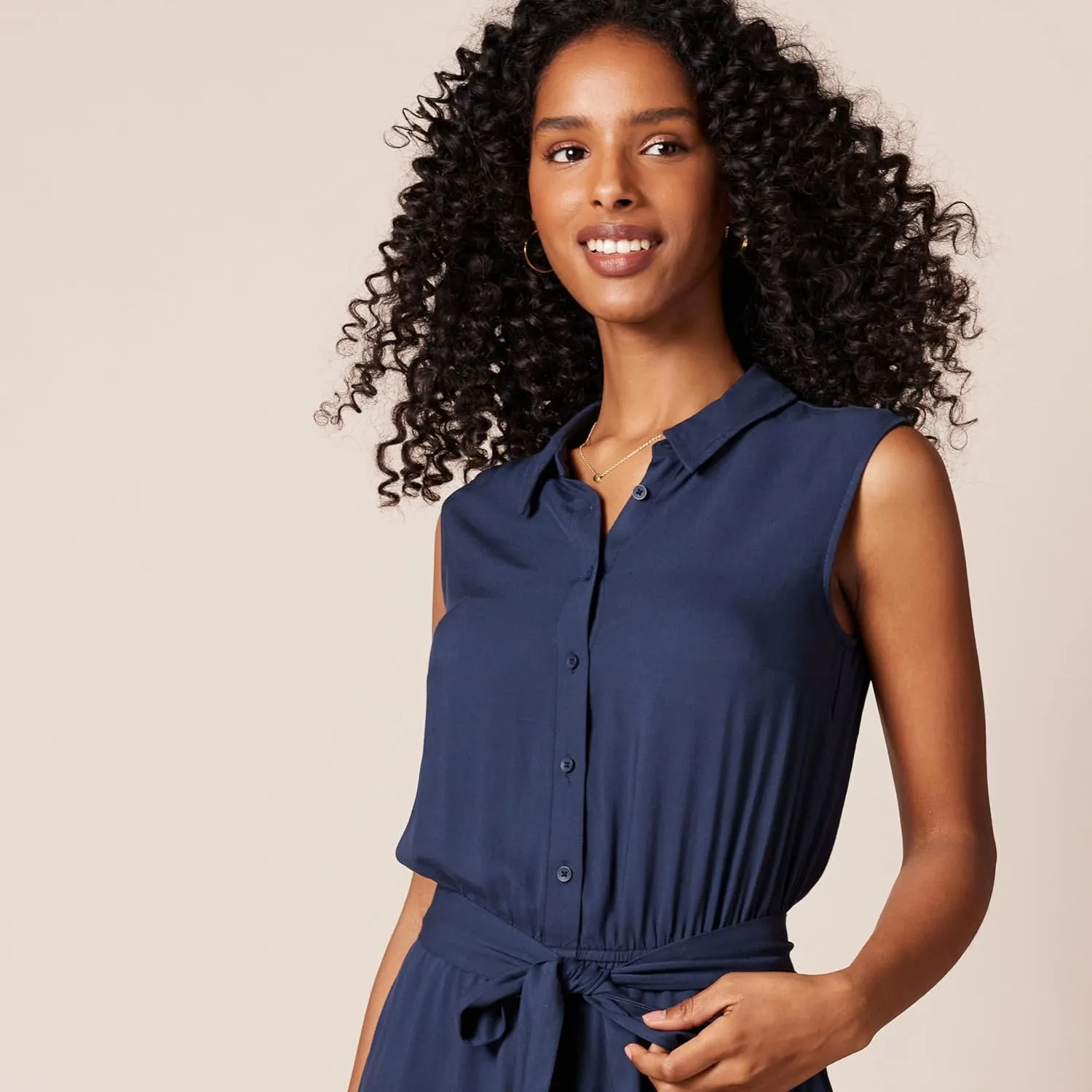 Amazon Essentials Women's Sleeveless Relaxed-Fit Woven Shirt Dress