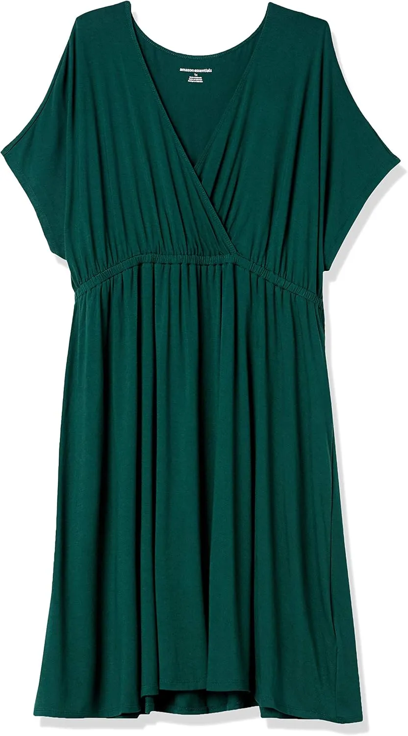 Amazon Essentials Women's Surplice Dress (Available in Plus Size)
