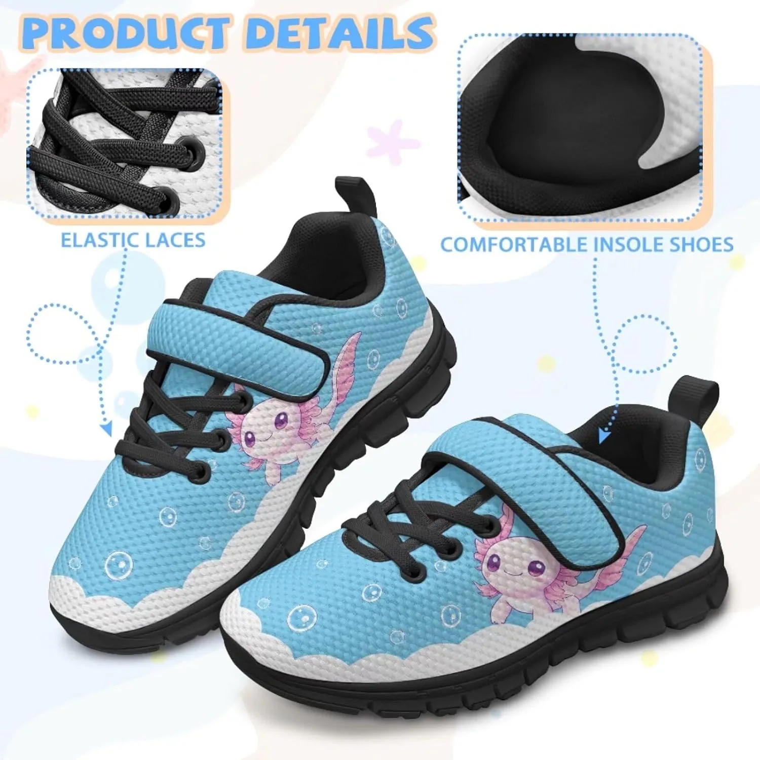 Animal Print Shoes for Kids Girls One Strap Tennis Sneakers Mesh Running Shoes Lightweight Athletic Shoes