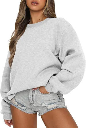 ANRABESS Women's Sweatshirts Crewneck Fleece Oversized Pullover Hoodies Cute Shirts Tops Teen Girls Preppy Clothes 2025