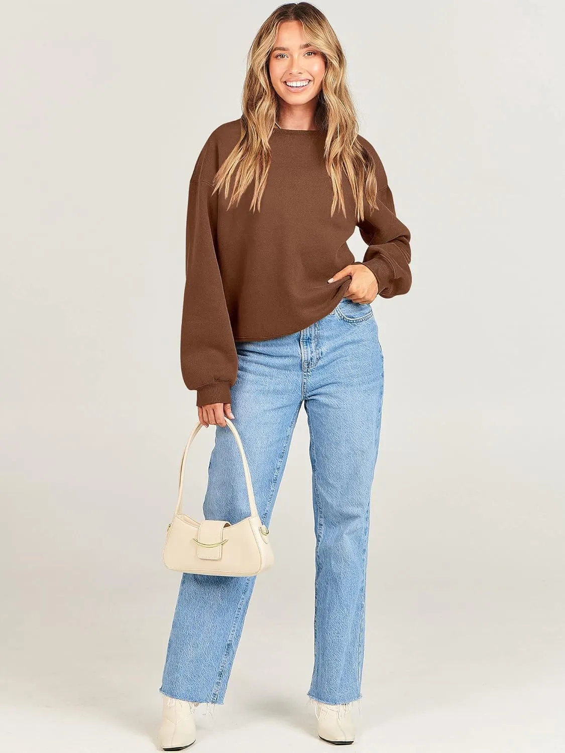 ANRABESS Women's Sweatshirts Crewneck Fleece Oversized Pullover Hoodies Cute Shirts Tops Teen Girls Preppy Clothes 2025