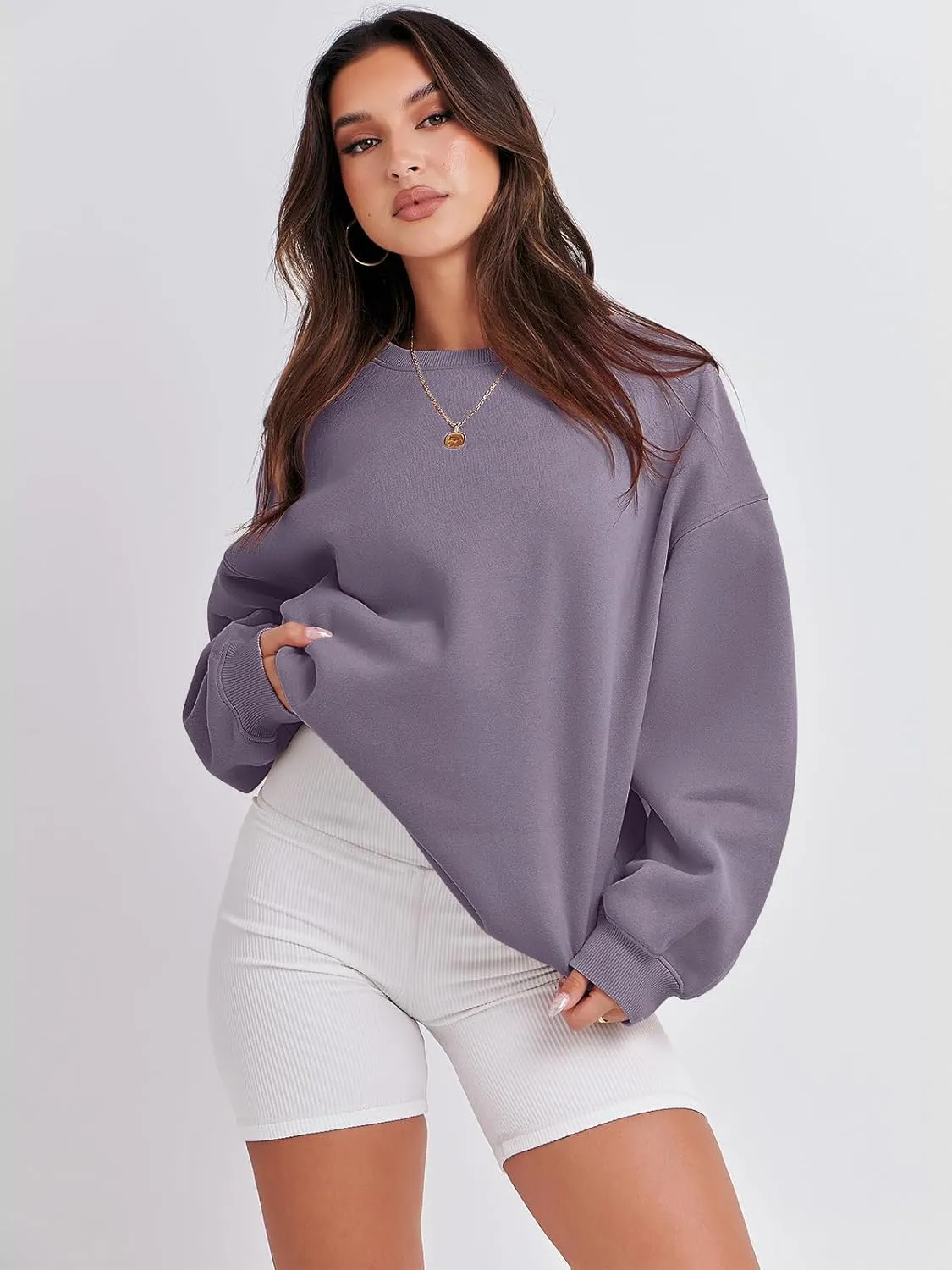 ANRABESS Women's Sweatshirts Crewneck Fleece Oversized Pullover Hoodies Cute Shirts Tops Teen Girls Preppy Clothes 2025