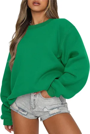 ANRABESS Women's Sweatshirts Crewneck Fleece Oversized Pullover Hoodies Cute Shirts Tops Teen Girls Preppy Clothes 2025