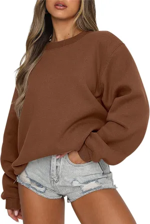 ANRABESS Women's Sweatshirts Crewneck Fleece Oversized Pullover Hoodies Cute Shirts Tops Teen Girls Preppy Clothes 2025