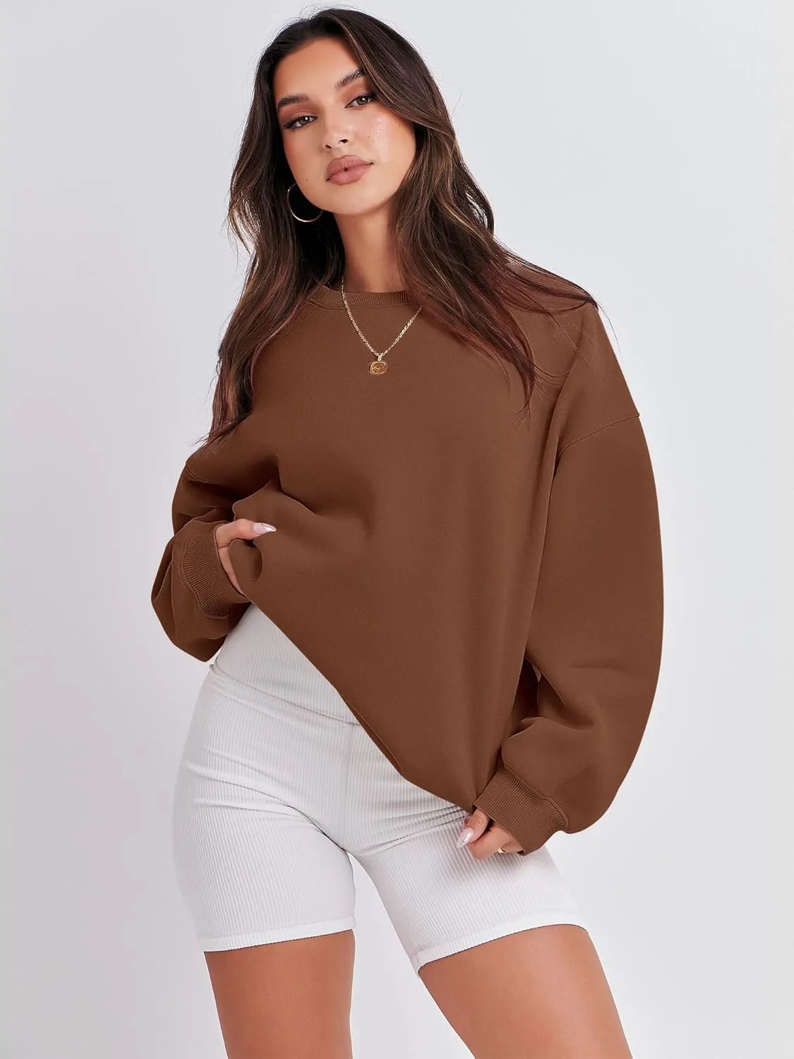 ANRABESS Women's Sweatshirts Crewneck Fleece Oversized Pullover Hoodies Cute Shirts Tops Teen Girls Preppy Clothes 2025