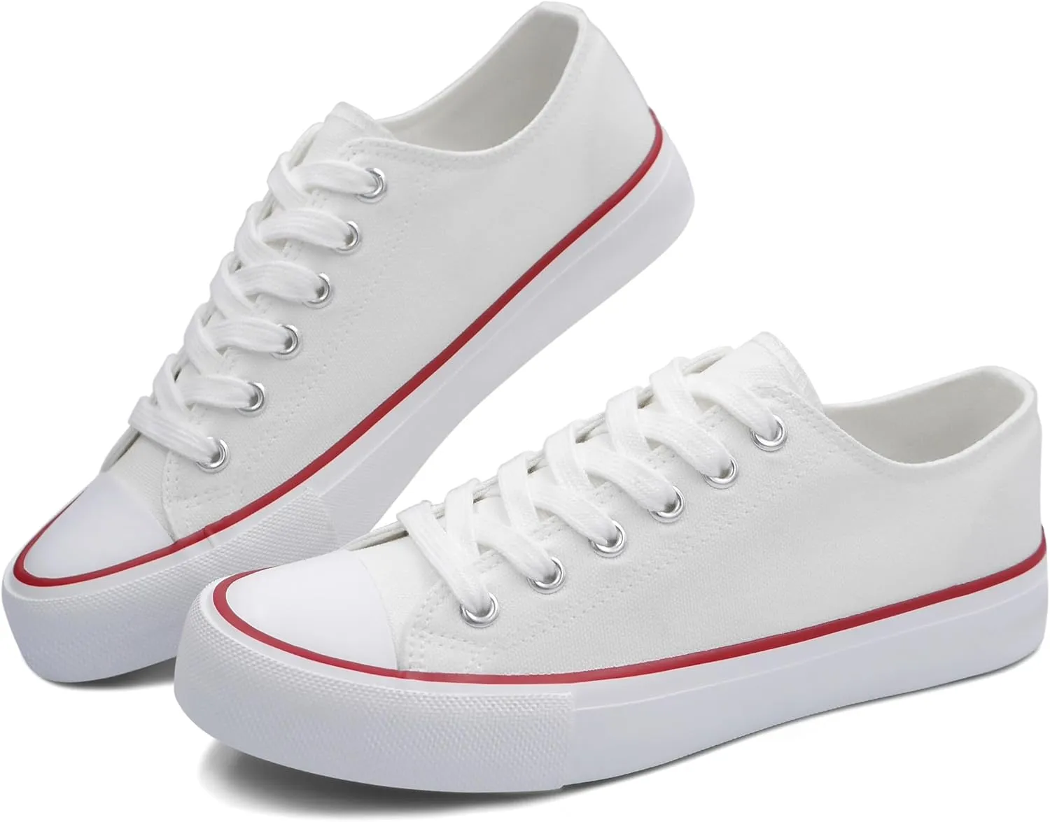 ANTLULU Womens Canvas Shoes Low Top and Lace up Fashion Casual Sneakers Black and White Classic