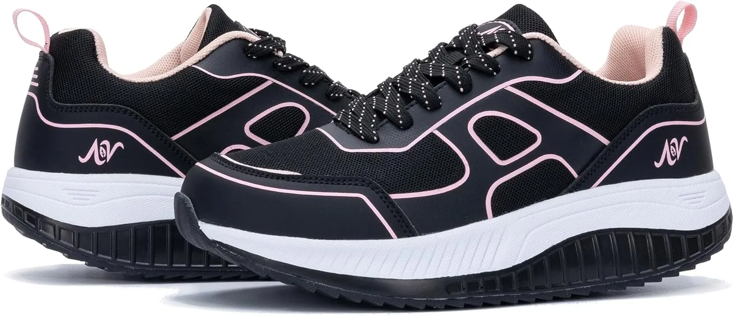 AOV Womens Walking Shoes with Arch Support Plantar Fasciitis Sneakers Gym Tennis for Foot and Heel Pain Relief