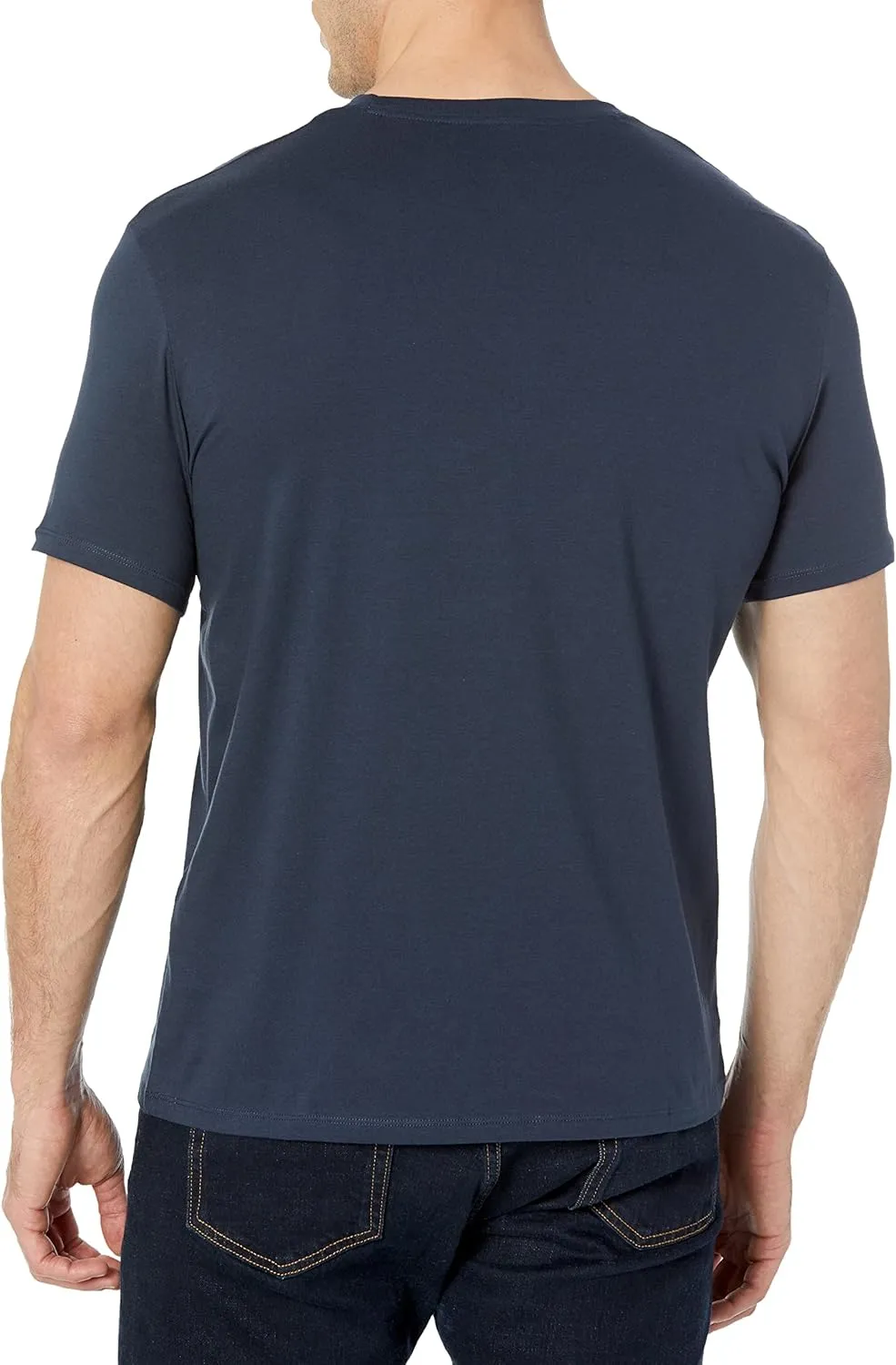 Armani Exchange Men's Stacked Cards Logo Design Slim Fit T-Shirt