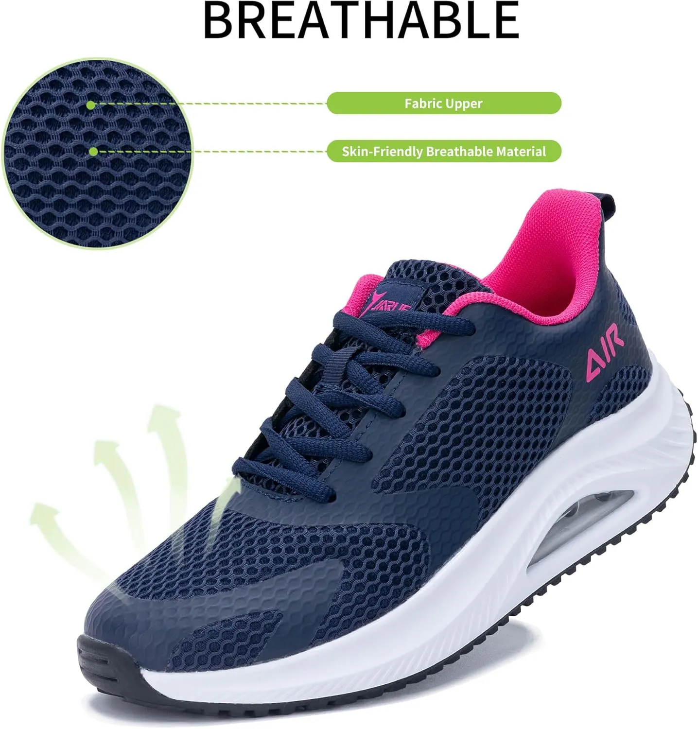 Autper Womens Air Walking Shoes Arch Support Orthotic Plantar Fasciitis Tennis Sneakers Comfortable Non Slip Shoes for Women Size 6-11