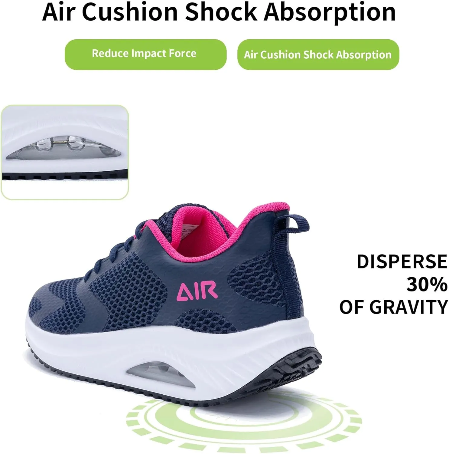 Autper Womens Air Walking Shoes Arch Support Orthotic Plantar Fasciitis Tennis Sneakers Comfortable Non Slip Shoes for Women Size 6-11