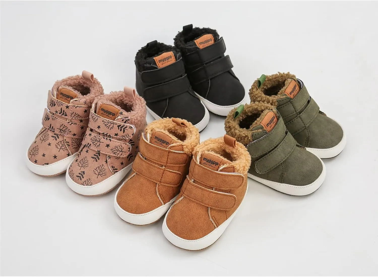 Baby Boys Girls Canvas Sneakers Toddler Anti-Slip Shoes Infant High-top First Walkers Newborn Crib Shoes