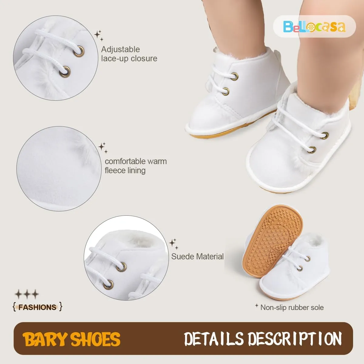 Baby Boys Girls Shoes Infant High-Top Ankle Sneakers Non-Slip Soft Sole Toddler Prewalker Newborn First Walkers Crib Shoes