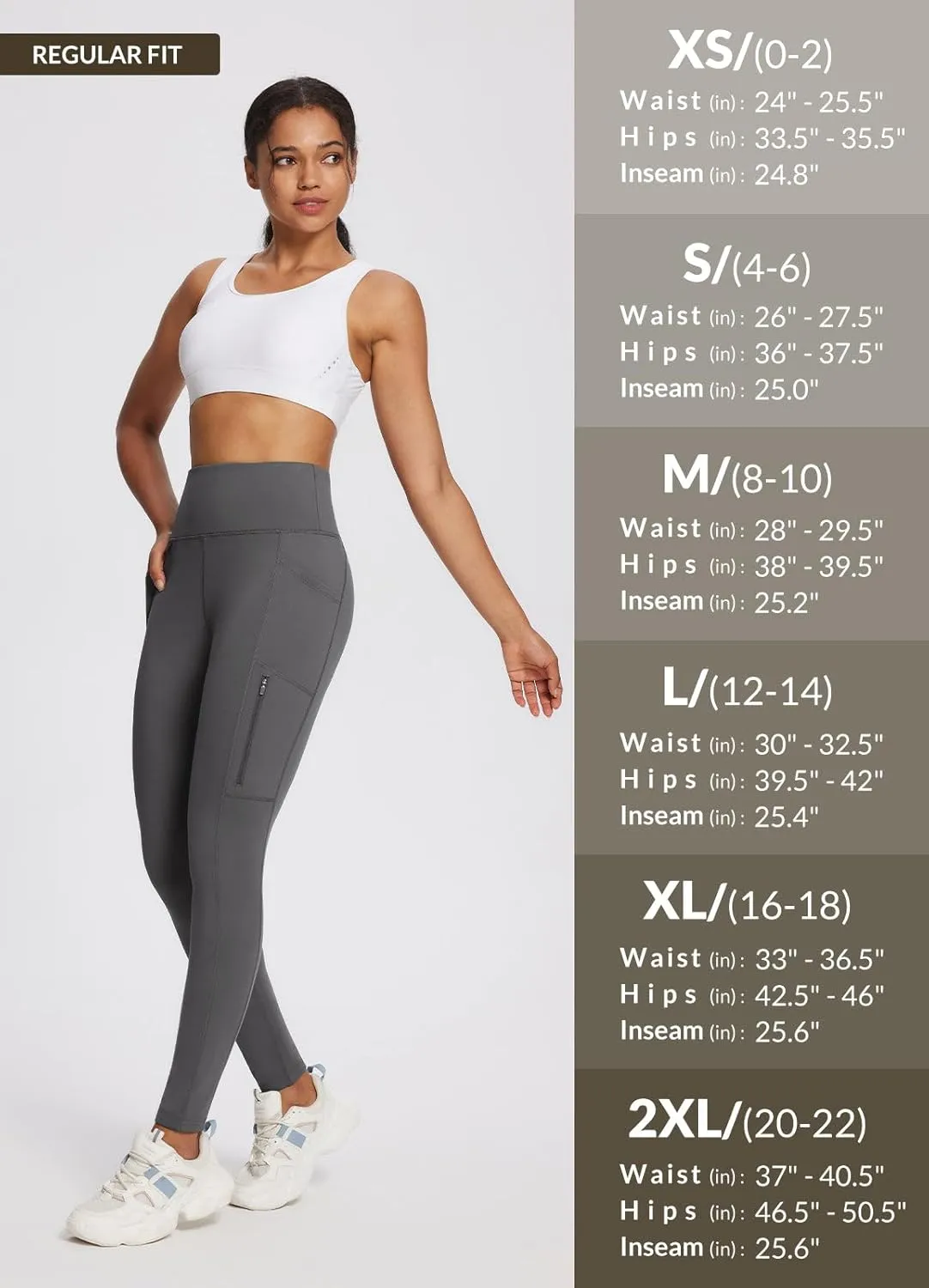 baleaf Women's Fleece Lined Leggings Waterproof Winter Hiking Pants Thermal Running Tights Zipper Pockets High Waisted