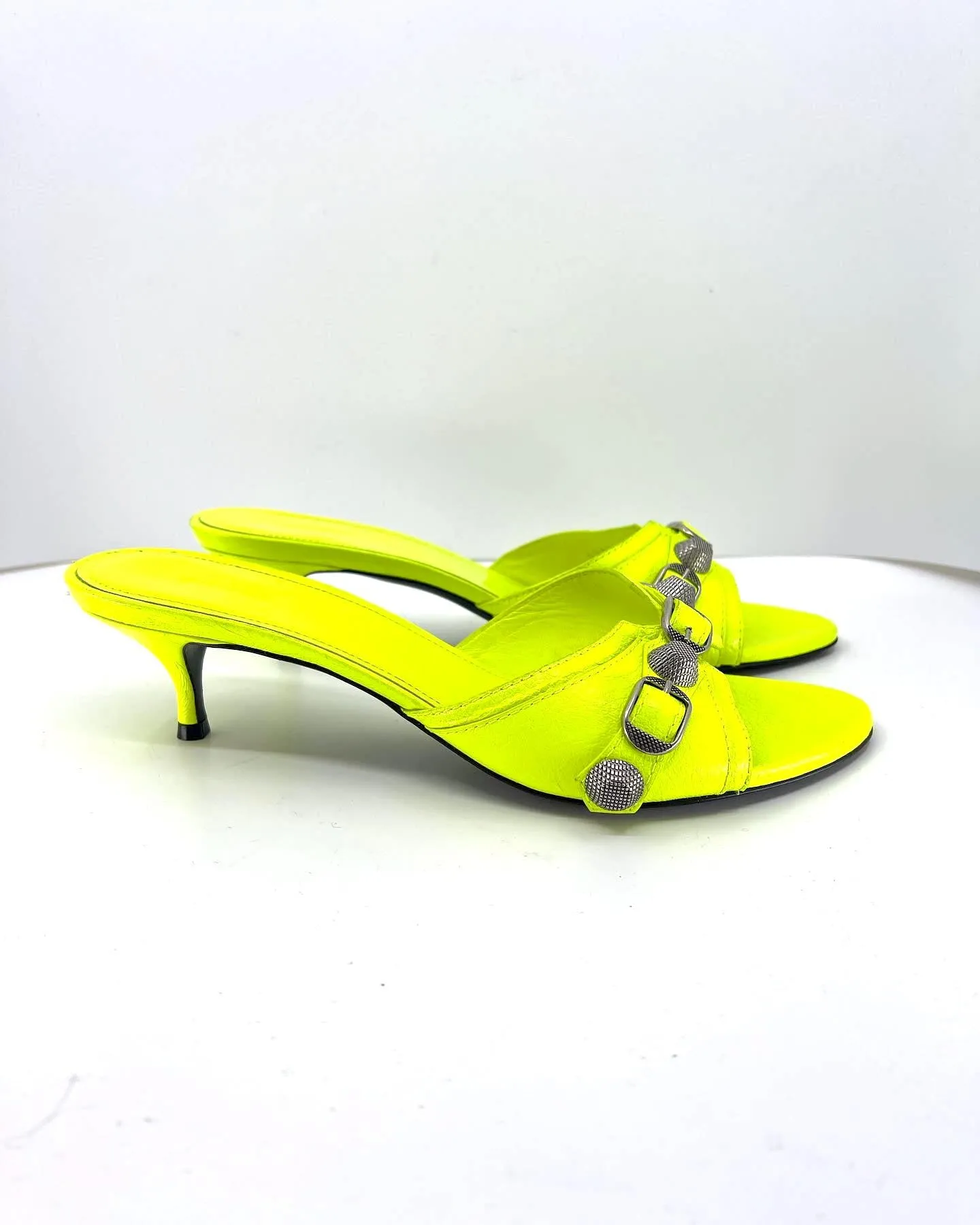 BALENCIAGA CAGOLE LAMBSKIN LEATHER MULES