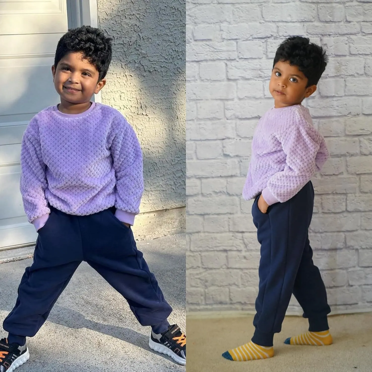 BIG ELEPHANT Boys Girls Fleece Lined Sweatpants, Youth Soft Cotton Athletic Jogger, Kids Basic Active Pants with Pockets