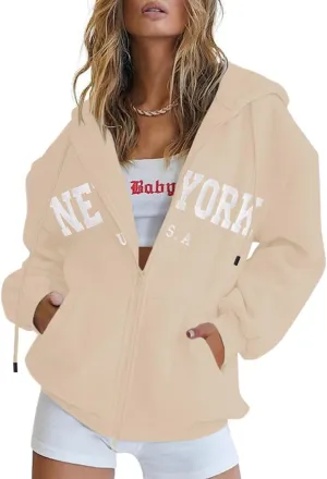 Blingfit Zip Up Hoodies for Women Oversized Y2K Velvet Sweatshirt Long Sleeve 2024 Fashion Hoodie Jacket with Pocket