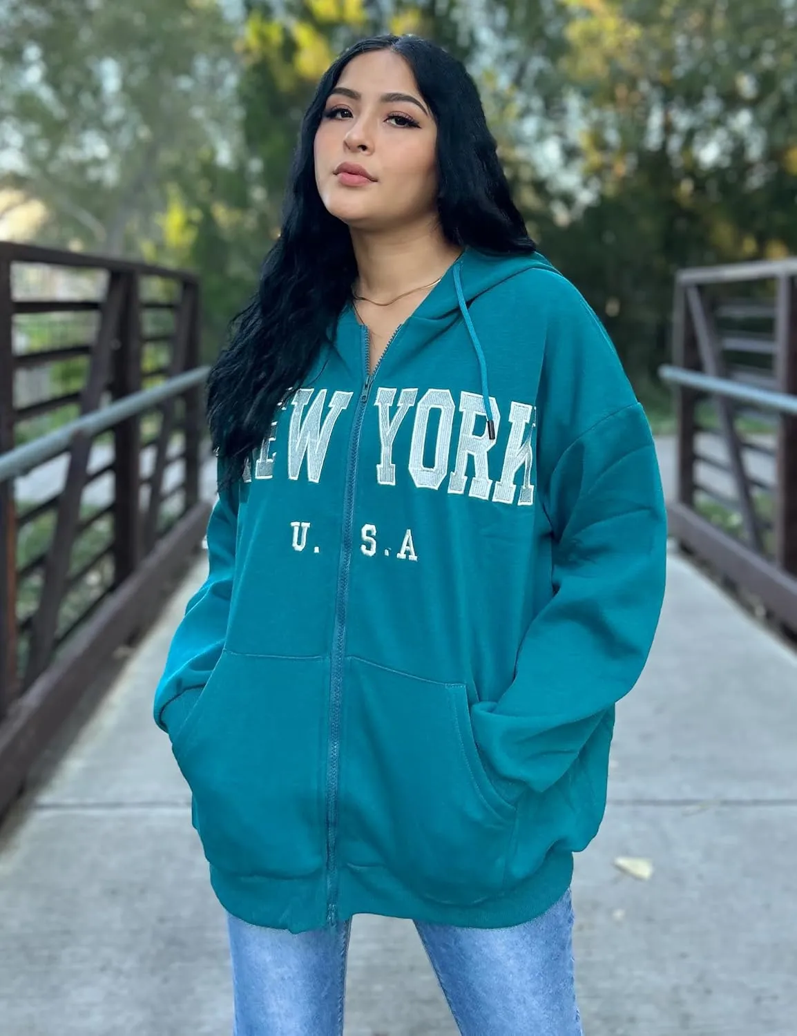 Blingfit Zip Up Hoodies for Women Oversized Y2K Velvet Sweatshirt Long Sleeve 2024 Fashion Hoodie Jacket with Pocket