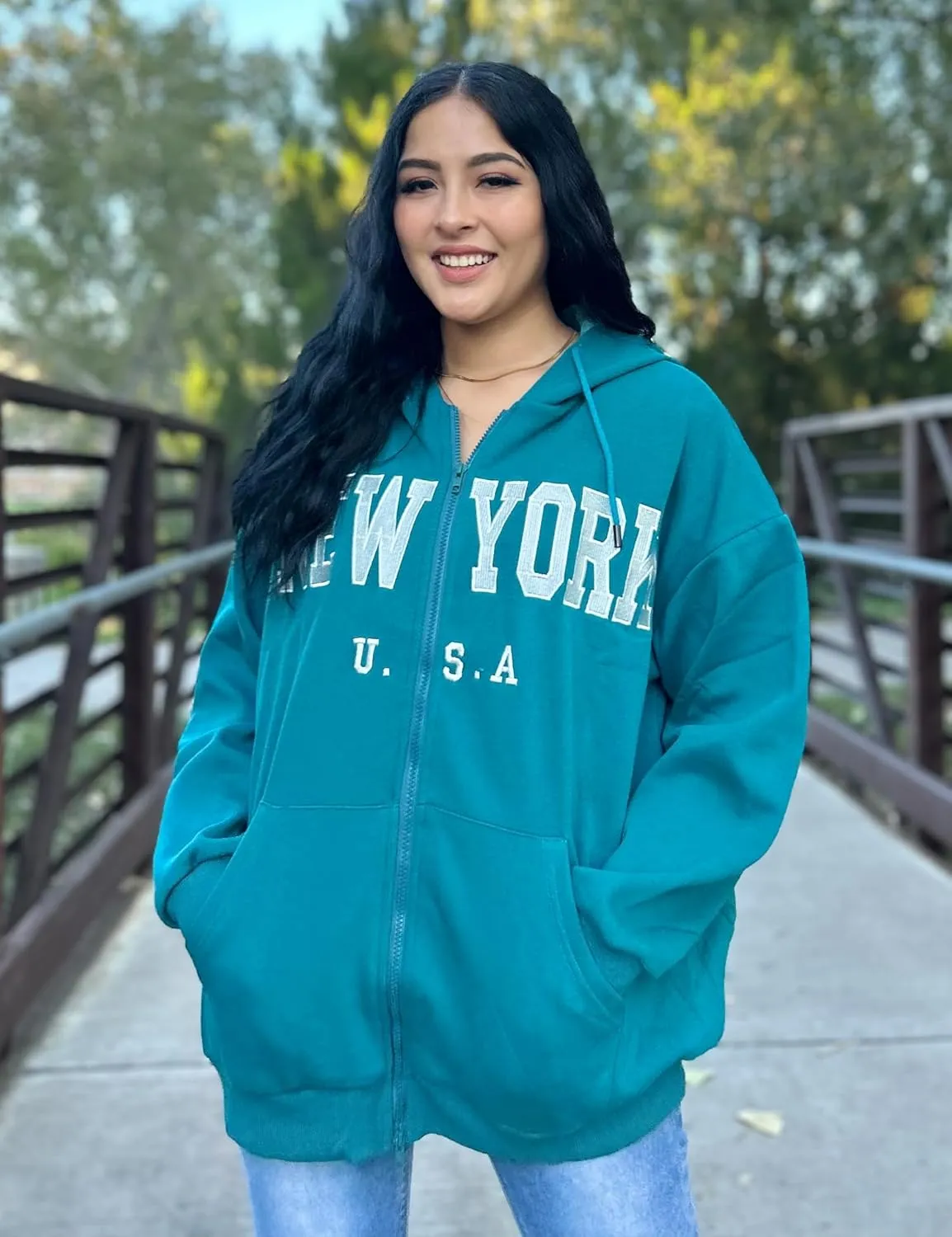 Blingfit Zip Up Hoodies for Women Oversized Y2K Velvet Sweatshirt Long Sleeve 2024 Fashion Hoodie Jacket with Pocket