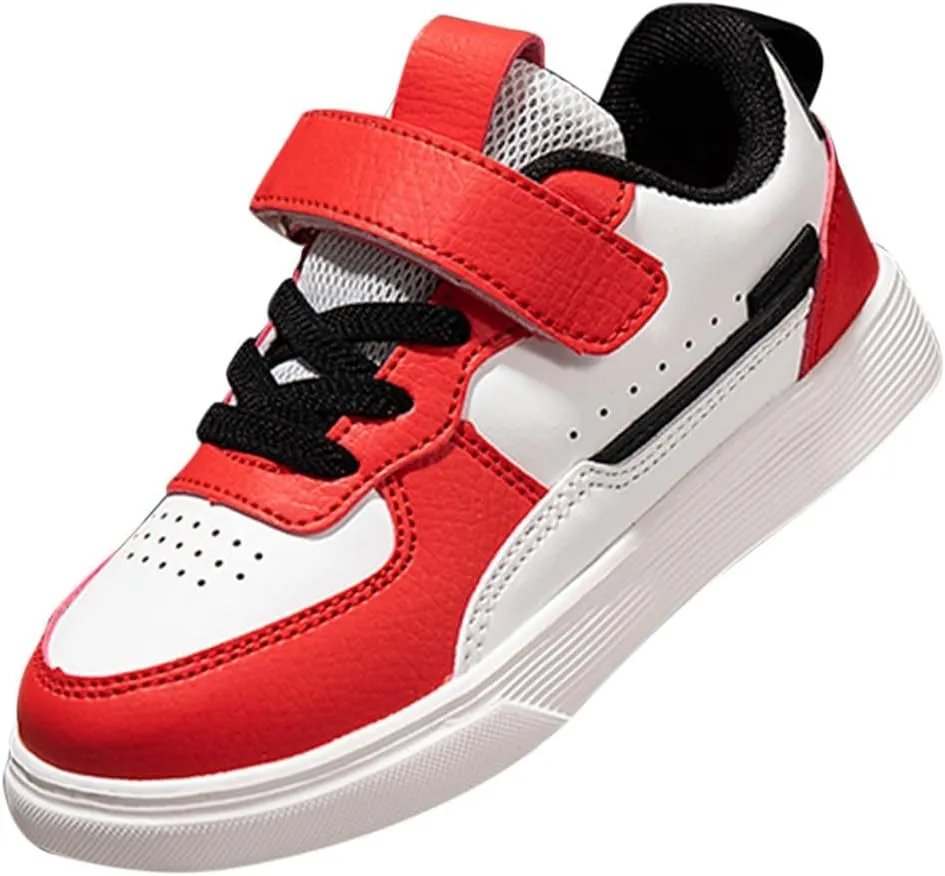 Boys and Girls Board Shoes Adjustable Hook and Loop Classic Low Top Kids Sneakers