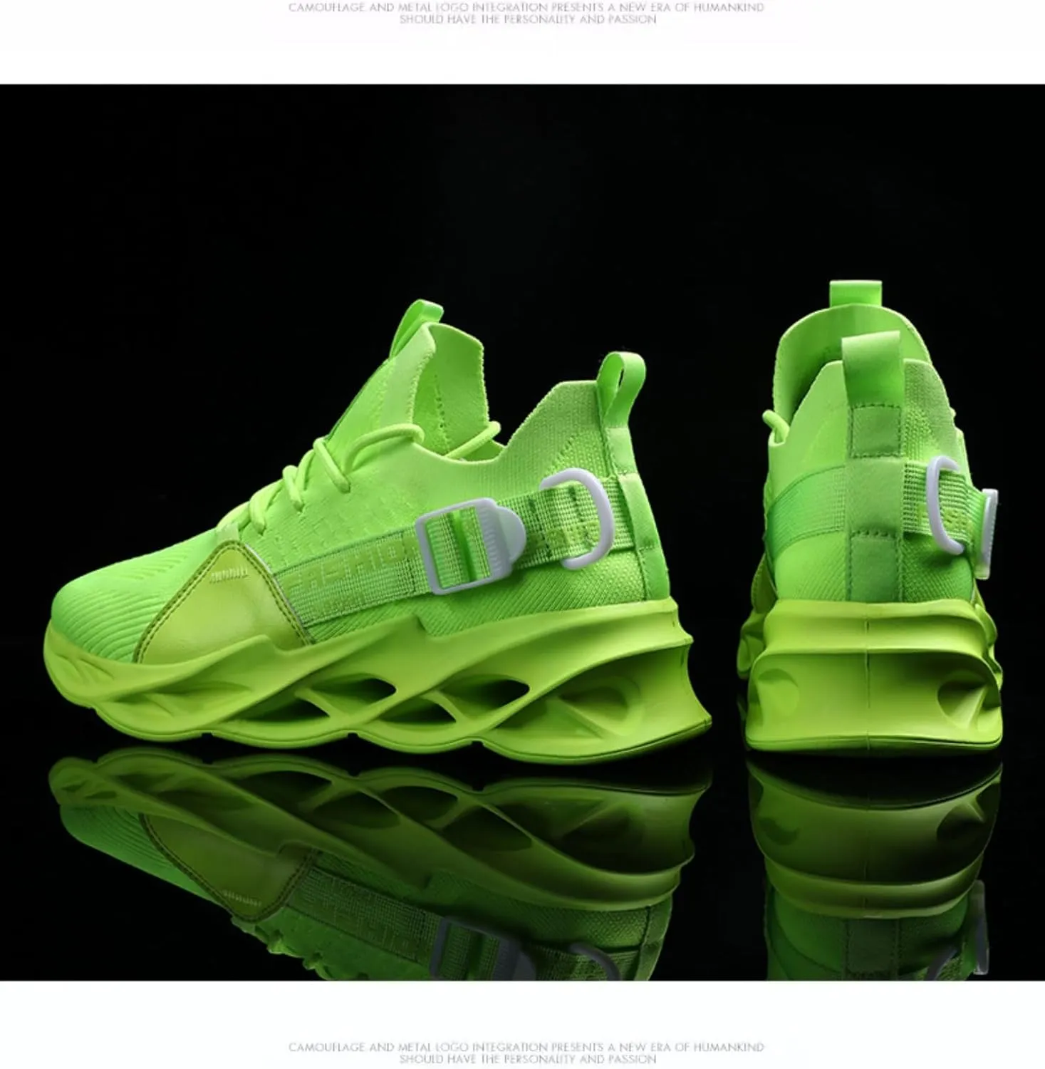 Breathable Mesh Stylish High Top Slip On Sneakers for Men Lightweight Blade Sole Design Sports Streetwear Shoes for Running Walking Gym Fashion Daily Wear