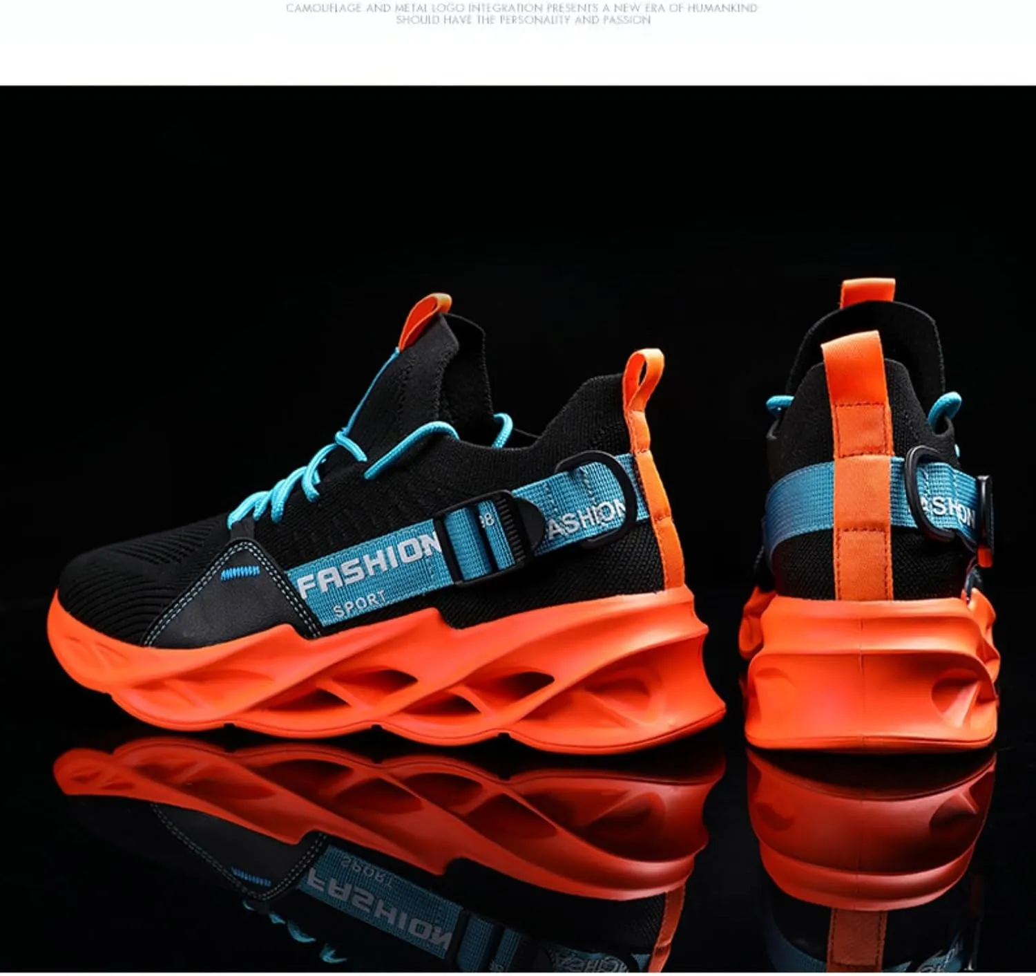 Breathable Mesh Stylish High Top Slip On Sneakers for Men Lightweight Blade Sole Design Sports Streetwear Shoes for Running Walking Gym Fashion Daily Wear