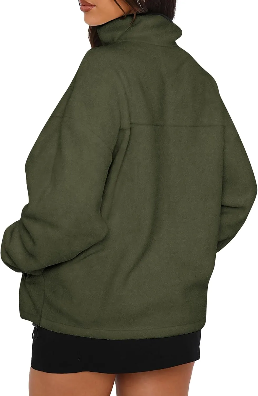 BTFBM Women's Fleece Jackets Fall Winter Clothes 2025 Stand Collar Outwear Jacket Zip Up Casual Fuzzy Coats Pockets