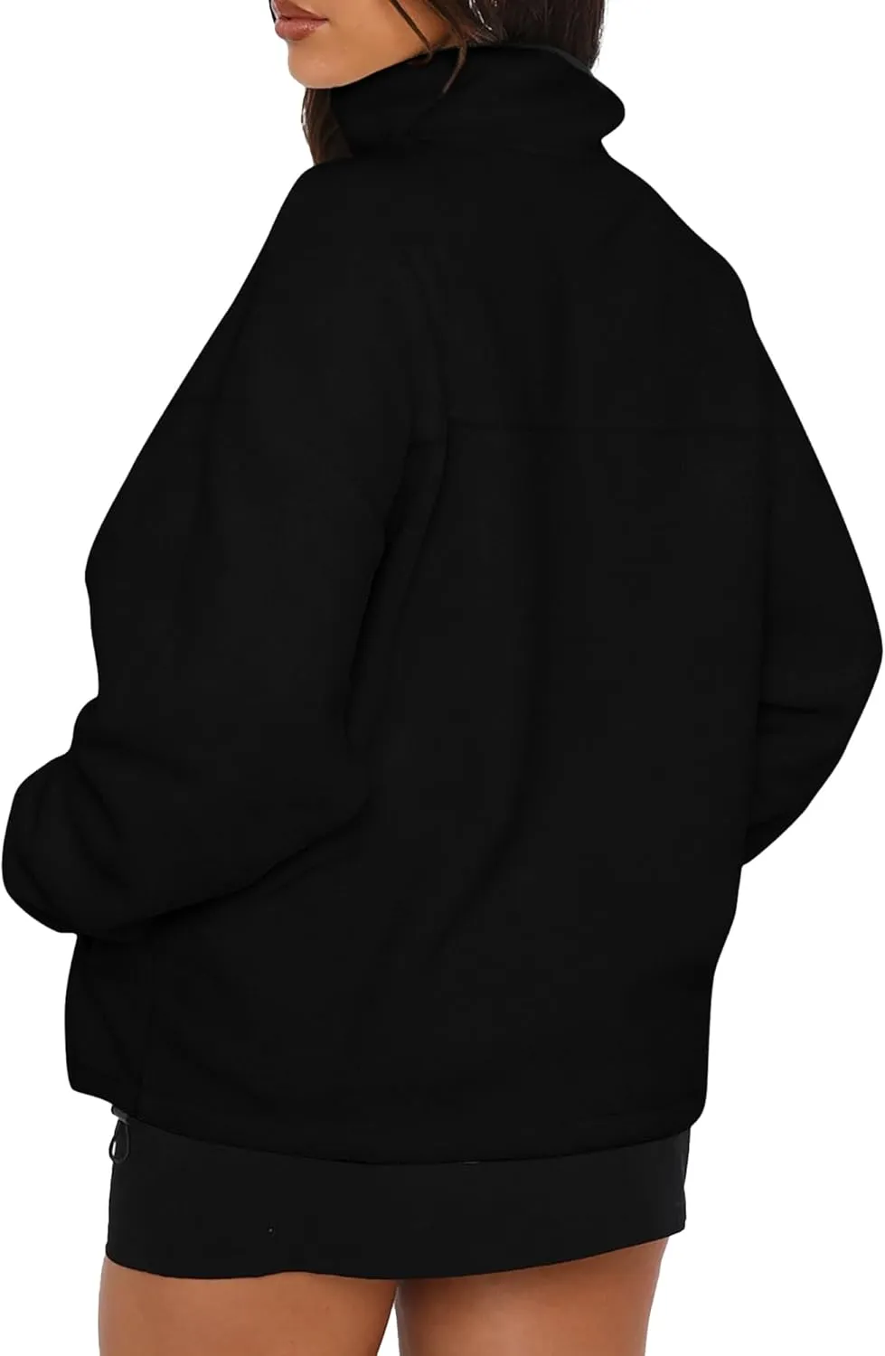 BTFBM Women's Fleece Jackets Fall Winter Clothes 2025 Stand Collar Outwear Jacket Zip Up Casual Fuzzy Coats Pockets