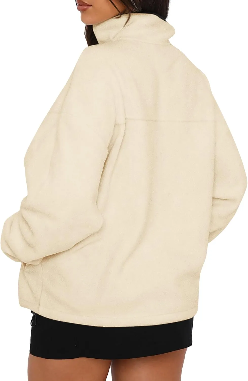 BTFBM Women's Fleece Jackets Fall Winter Clothes 2025 Stand Collar Outwear Jacket Zip Up Casual Fuzzy Coats Pockets