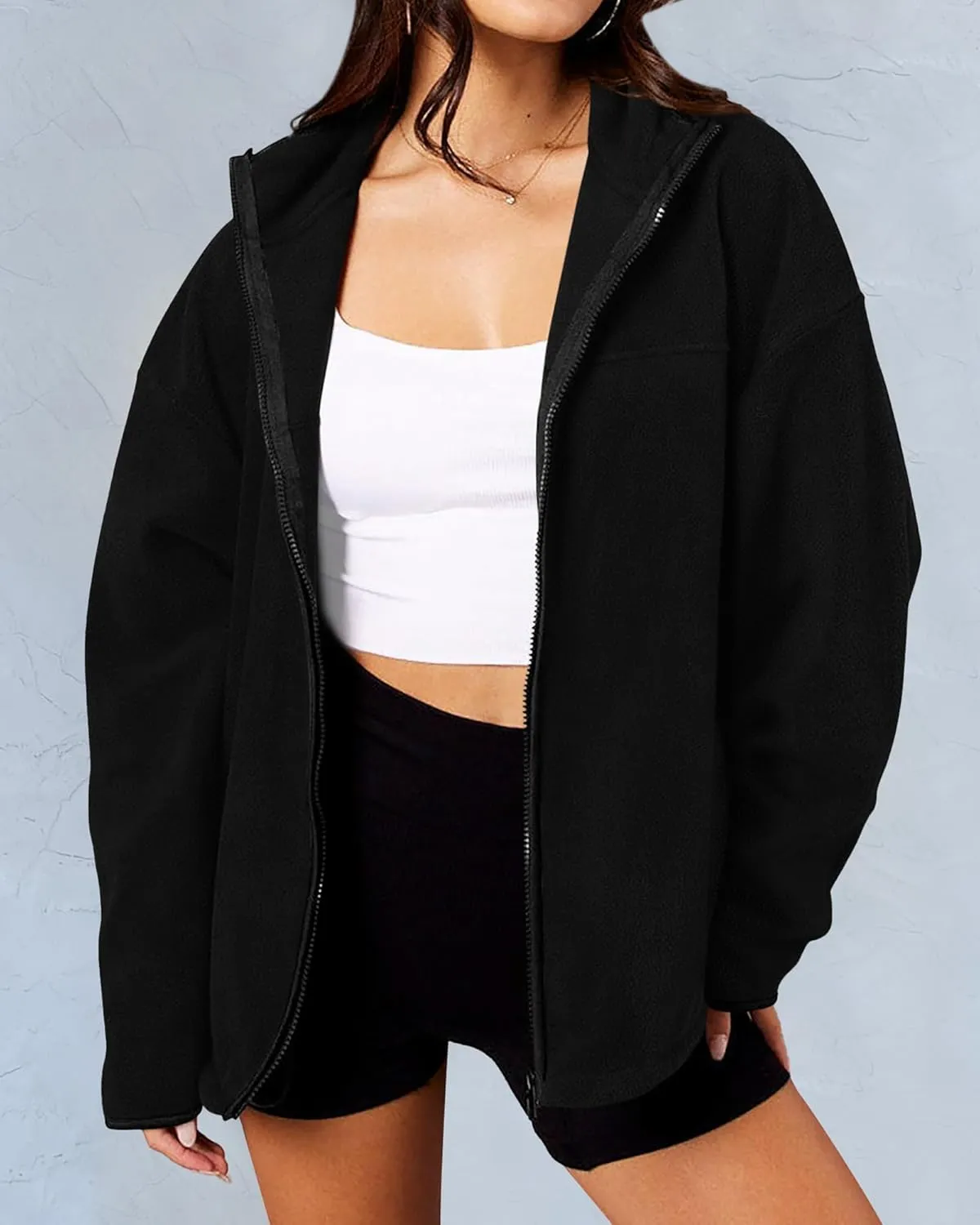 BTFBM Women's Fleece Jackets Fall Winter Clothes 2025 Stand Collar Outwear Jacket Zip Up Casual Fuzzy Coats Pockets